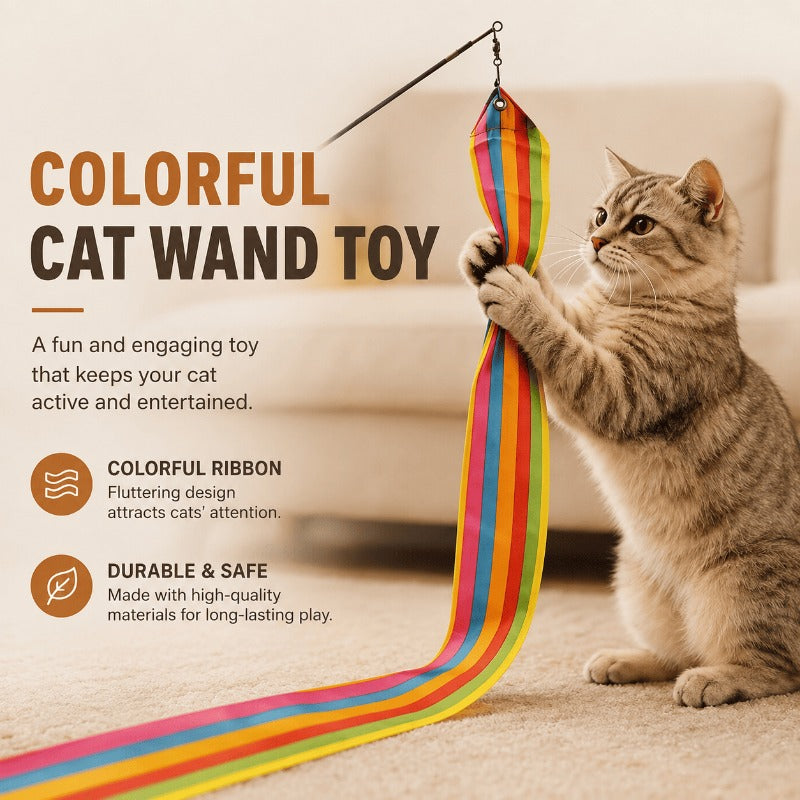 Retractable Rainbow Cat Wand