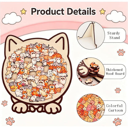 Relaxing Wooden Cat Puzzle