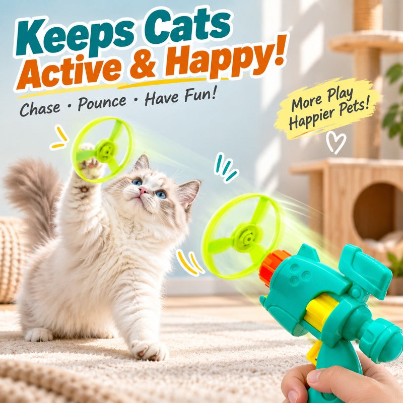 Light-Up Flying Disc Cat Launcher Set