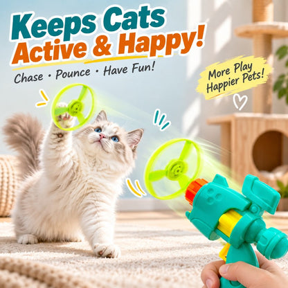 Light-Up Flying Disc Cat Launcher Set