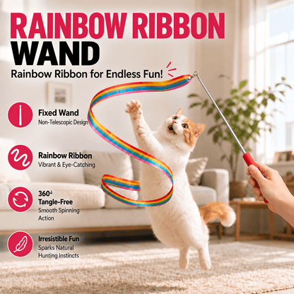 Retractable Rainbow Cat Wand