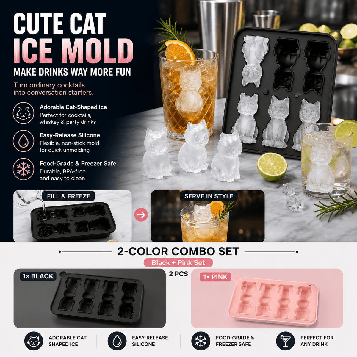 Easy-Fill Silicone Cat Mold