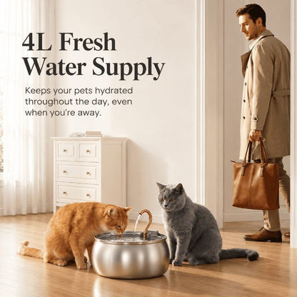 Ultra-Quiet Stainless Pet Fountain