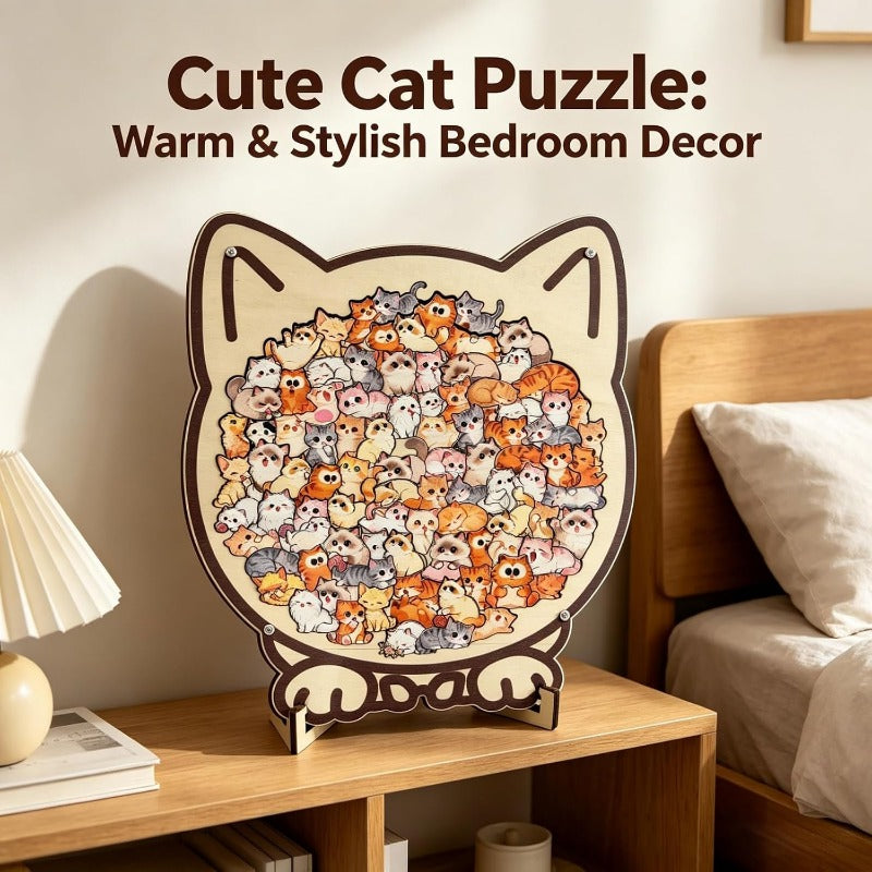 Relaxing Wooden Cat Puzzle