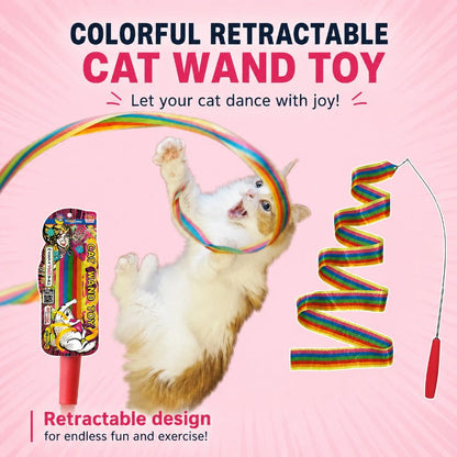Retractable Rainbow Cat Wand