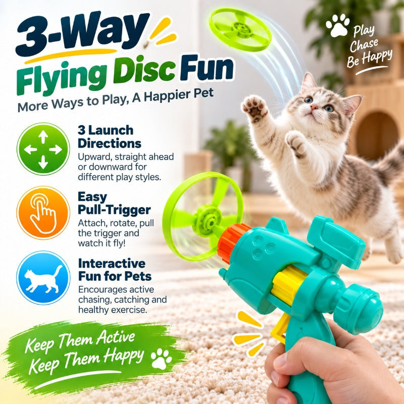Light-Up Flying Disc Cat Launcher Set